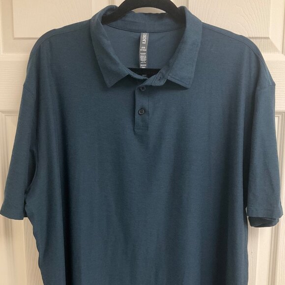 Vuori Teal Blue Strato Tech Men's XXL Performance Stretch Classic Golf Polo - Picture 6 of 10